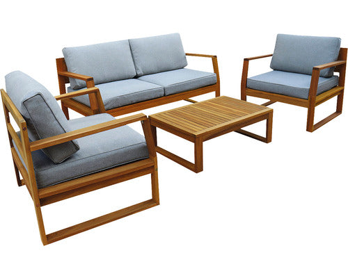 Set Mobilier Gradina Garden Place Lilja Lemn 4 Piese 4 Locuri Lemn/gri