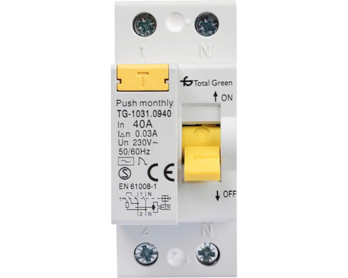 Intreruptor Automat Cu Protectie Diferentiala Total Green Rcbo 1p+n 40a 6ka/30ma, Curba C