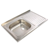 Chiuveta bucatarie inox satinat Doruq 1402S cuva pe stanga 80 x 50 cm
