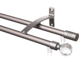 Galerie Dubla Aluminiu, Prindere De Perete, Ø 20 Mm Bronz 100 Cm - Bila Cristal