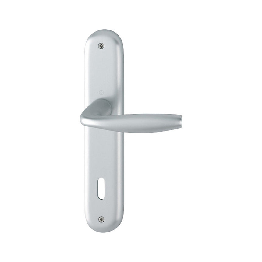Maner usa interior, Hoppe New York, cu sild pentru cheie, culoare argintiu, 90mm