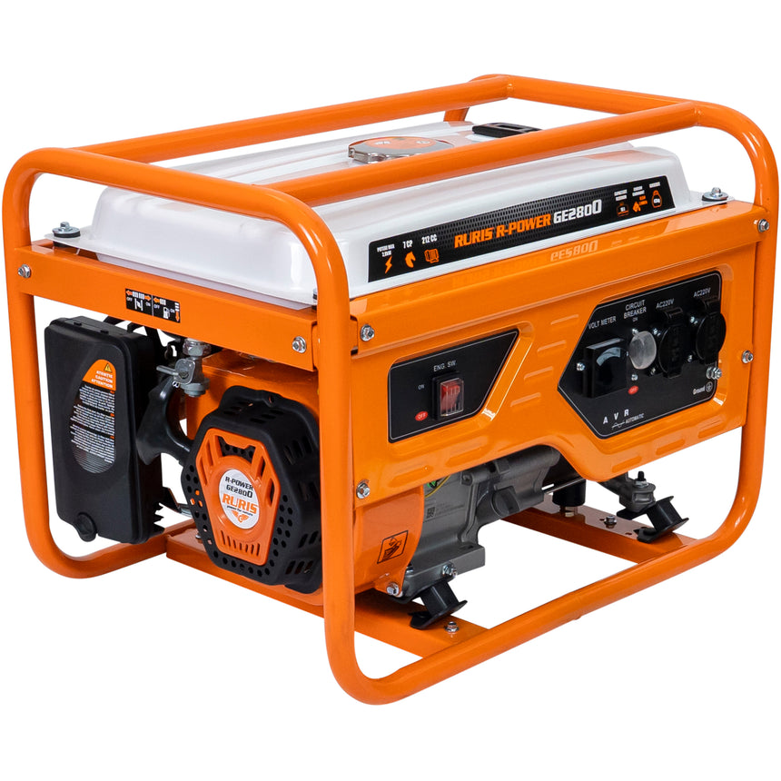 Generator curent electric Ruris r-power GE2800, 7 CP, 2800 W, 212 CC, 4 timpi, 2 prize, 220 V, AVR, 15 l capacitate rezervor, benzina