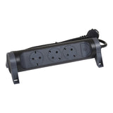Prelungitor rotativ Legrand Revolution L694528, cu intrerupator iluminat, 3 prize, sectiune cablu 3x1.5mm, cordon 1.5m, Negru/Gri