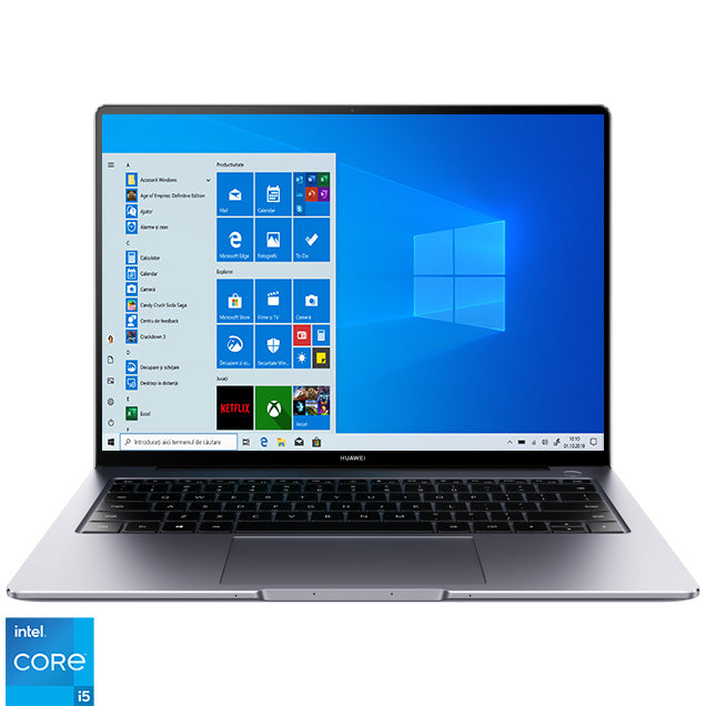 Laptop Huawei Matebook 14s cu procesor Intel® Core™ TGL-H35 i5-11300H, 14", 2.5K, Touch Display, 8 GB, 512GB SSD, Intel® Iris® Xe Graphics, Windows 10 Home, Grey