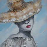 Tablou pictat manual Madame, 80x80cm