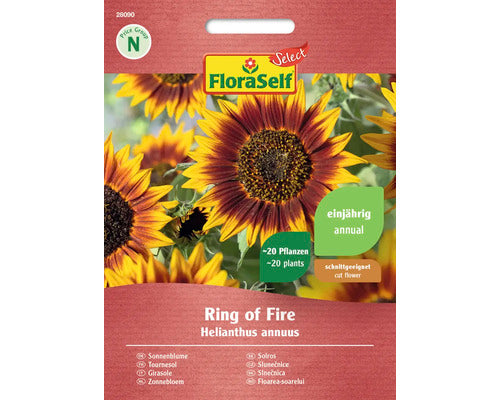 Seminte Flori Floraself Select Floarea Soarelui Ring Of Fire Amestec, 150 g