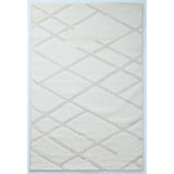 Covor cosy 060x110cm white din poliester, 3D, soft touch, model geometric