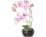 Aranjament Artificial Orhidee Phalaenopsis In Vas H 55 Cm Roz