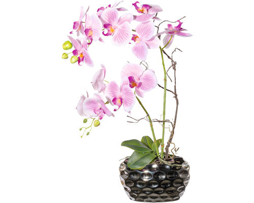 Aranjament Artificial Orhidee Phalaenopsis In Vas H 55 Cm Roz