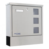 Cutie postala Lago inox cu suport ziare 330x305x97 mm