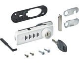 Incuietoare Aplicata Mobilier Hettich Cu Cifru, Tragere Usa Spre Stanga, Otel Alb