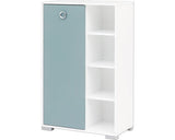 Dulap Baie Midi Asezat Kimi HB 650, 1 Usa, PAL, 105,2x65,3 cm, Alb Creta Albastru