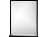 Oglinda Baie Dreptunghiulara Cordia Brw Shelf Line 65x40 Cm Cu Etajera, Rama Neagra