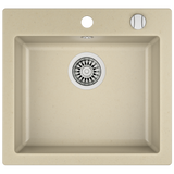 Chiuveta tegranit Teka Clivo 50 S-TG, 490x455mm, reversibila, Topasbeige
