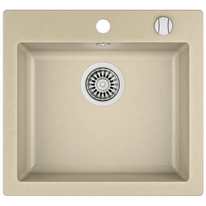 Chiuveta tegranit Teka Clivo 50 S-TG, 490x455mm, reversibila, Topasbeige