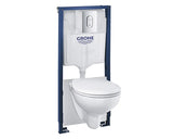 Set WC Grohe 5 in 1 Solido, Vas WC Suspendat, Rezervor Incastrat, Capac WC si Clapeta Actionare, Alb