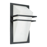 Aplica exterior PARK, EGLO, E27, 1x60W, aluminiu, antracit, sticla, alba, 35 x 20 x 14.5 cm, IP44