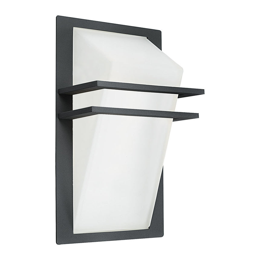 Aplica exterior PARK, EGLO, E27, 1x60W, aluminiu, antracit, sticla, alba, 35 x 20 x 14.5 cm, IP44