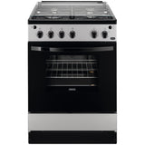 Aragaz Zanussi ZCG612H1SA, 4 arzatoare, Gaz, Aprindere electrica, Grill, 60 cm, Argintiu