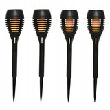 Set 4 Felinare de Gradina Lumineo Solare, Negru, 7.5x27cm