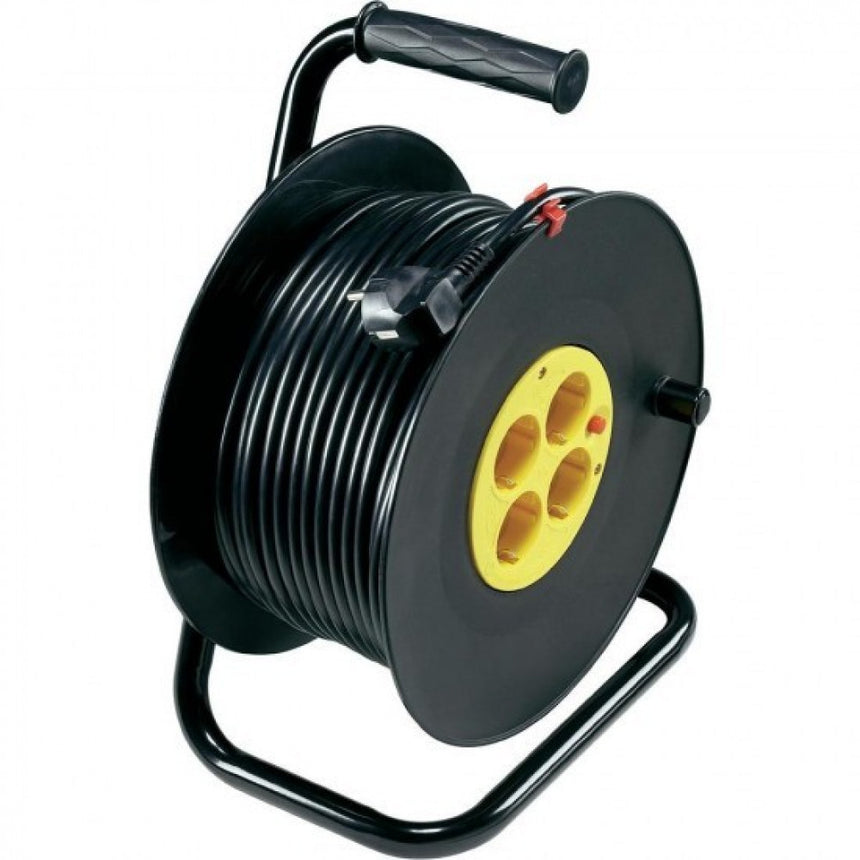 Prelungitor derulator cu 4 prize cu impamantare 40metri cu cablu 3x1.5mmp