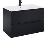 Set Roca Elegant Plus Baza Lavoar Si Lavoar 80 Cm Negru Mat