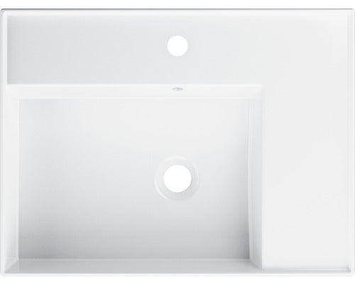 Lavoar ceramica Jungborn Quattro 61 cm, polita dreapta, alb lucios