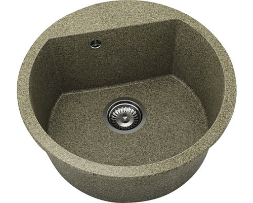 Chiuveta Bucatarie Rotunda Fat Avangard 223 Ø51 Cm, Granixit Walnut Toffee