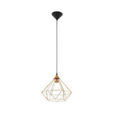 Pendul vintage Eglo Tarbes, cupru, 1xE27, 325 mm, inaltime reglabila, design modern