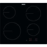 Plita incorporabila Zanussi ZHRN641K, Vitroceramica, 4 zone de gatit, Control touch, Oprire automata, 60 cm, Negru