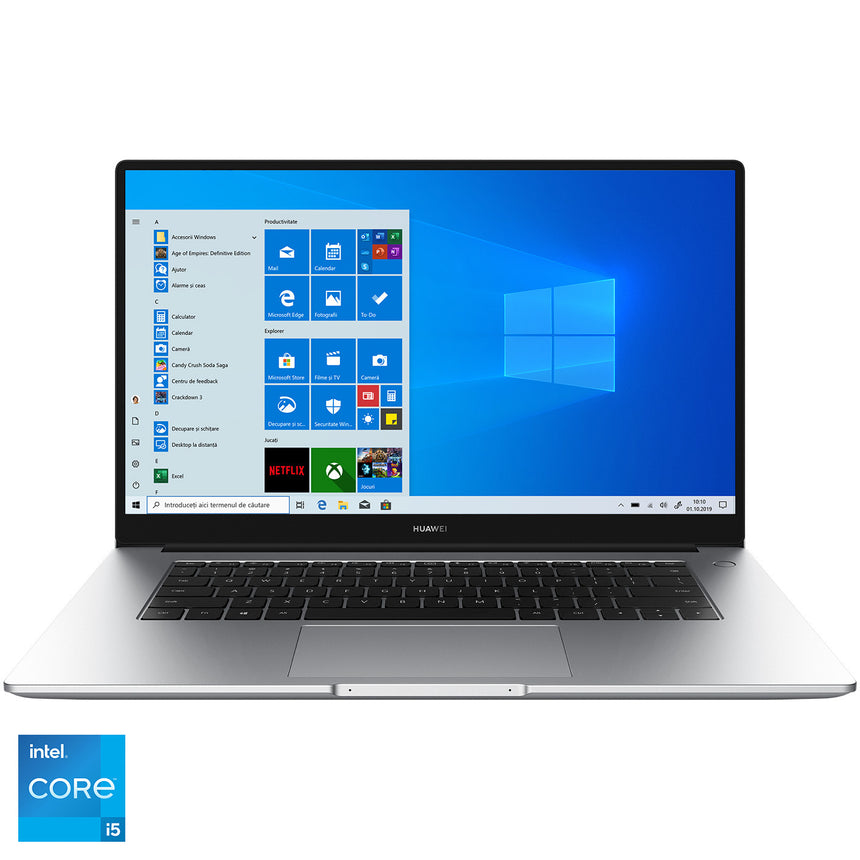 Laptop Huawei MateBook D15 cu procesor Intel® Core™ i5-1135G7, 15.6", Full HD, 8GB, 512GB SSD, Intel Iris Graphics, Windows Home, Silver