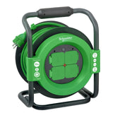 Prelungitor cablu cu tambur Schneider Electric Thorsman IMT33148, 25m, profesional, 4 prize, IP44, 13A, 2.5mm H07RN-F3G2.5, verde/negru
