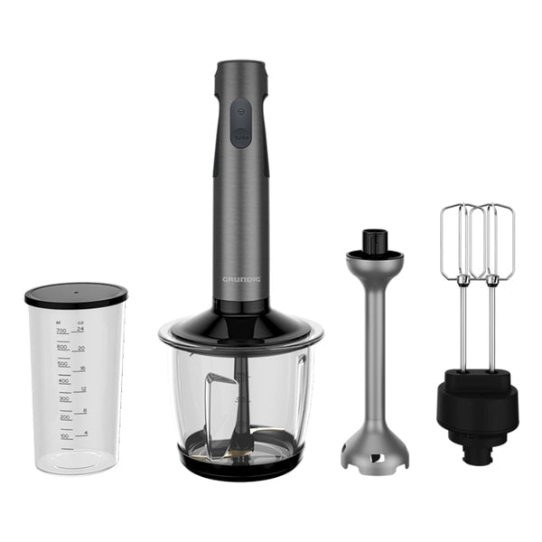 Mixer Vertical GRUNDIG Delisia Novus BL7180, 1l, 800W, 12 Trepte Viteza, Argintiu-Negru