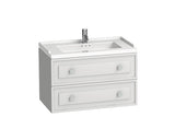 Set Rustica Baza Lavoar si Lavoar, 2 Sertare, MDF, 100 cm, Alb