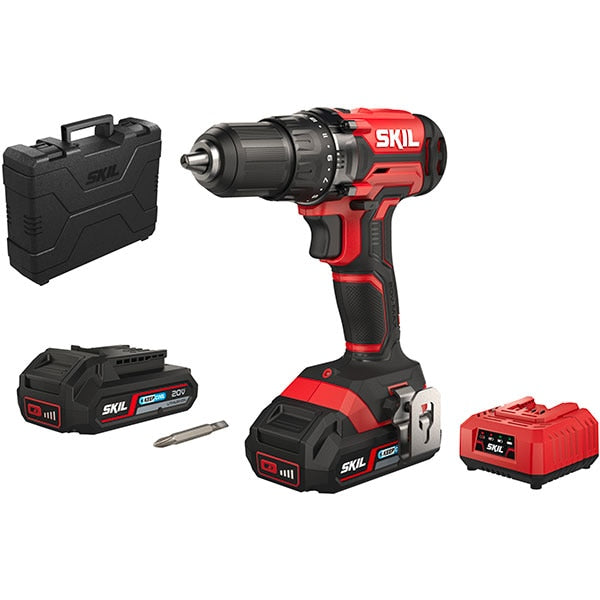 Masina de gaurit si insurubat (bormasina) SKIL 3008 DD1E3008HB, 20V, 2X2.0AH, 50NM, Negru-Rosu
