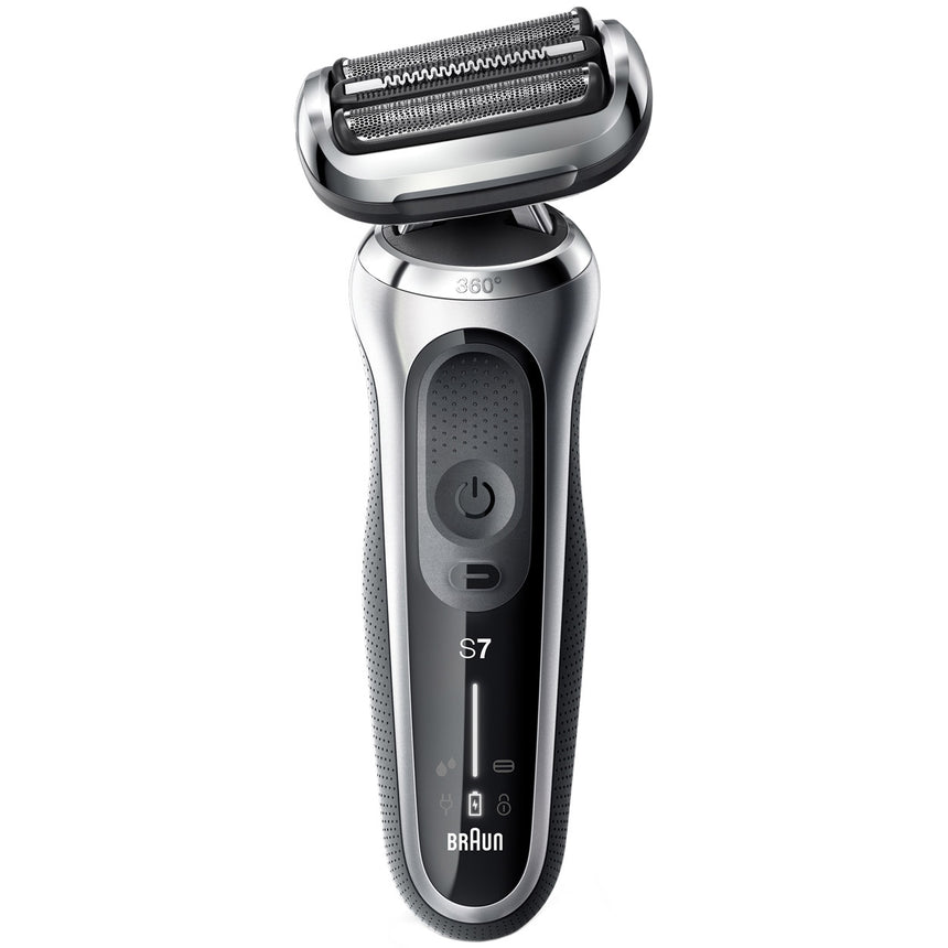 Aparat de ras electric Braun Series 7 71-S1000s, Wet&Dry, AutoSense, cap flexibil 360°, autonomie 50 min, argintiu/negru