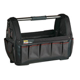 Geanta deschisa pentru scule Stanley FatMax 1-93-951, 18 inch, spatiu de stocare aditional: benzi de velcro din cauciuc antialunecare incluse pentru depozitarea obiectelor mari, de exemplu: nivela, durabilitate: bara maner din otel rezistent