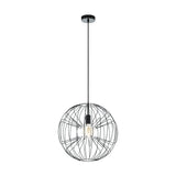 Pendul OKINZURI, EGLO, E27, 1x60W, otel, nichel, negru, 110 x 45 cm, inaltime reglabila