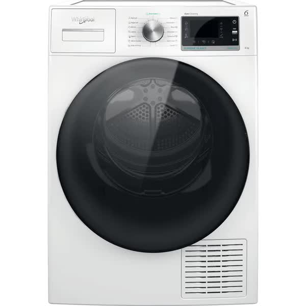 Uscator de rufe Whirlpool W7 D84WB EE, 8 kg, FreshCare, al 6-lea simt, clasa energetica C, spalare rapida, alb