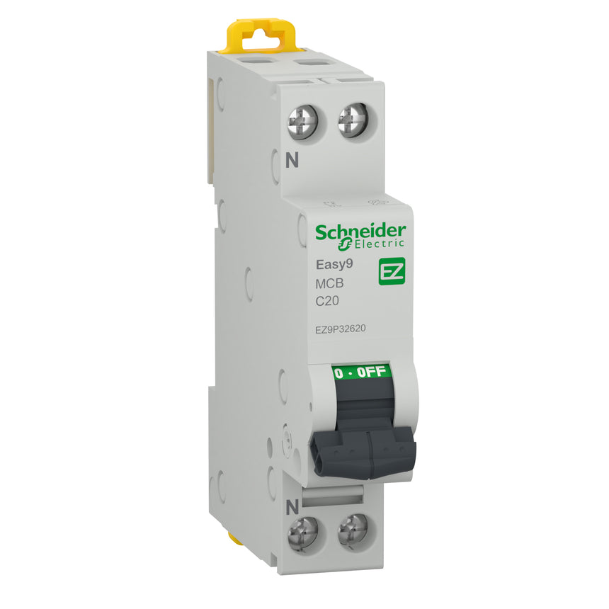 Siguranta electrica automata Schneider Easy9 EZ9P32620, 1P+N, 20A, 4500 C, termo-magnetic, Clipsabil