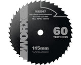 Disc Debitare Worx Wa5047 Ø115x1,2x9,5 Mm, 60 Dinti, Pentru Fierastraie Circulare Mini