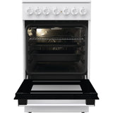Aragaz GORENJE GEC5B41WG, 4 arzatoare, Electric, L 50 cm, Grill, Alb