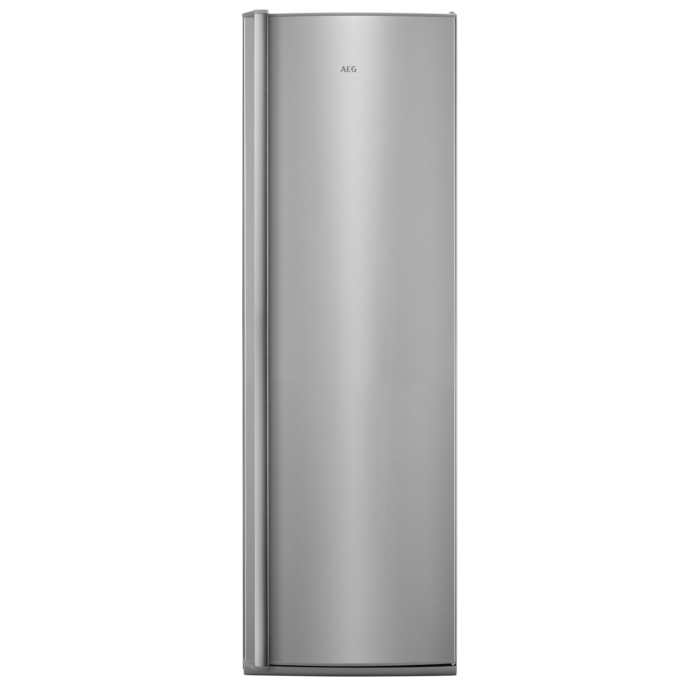 Frigider cu o usa AEG RKB639E4DX, 387 l, Control electronic, CustomFlex, Indicator usa deschisa, Iluminare LED, Ventilator interior, Clasa E, H 186 cm, Inox antiamprenta