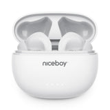 Casti audio in-ear Niceboy HIVE Pins ANC 3, True Wireless, Bluetooth 5.3, Active Noise Cancelling, Microfon, asistent vocal, mod Gaming, mod Ambient, aplicatie mobila, control tactil, IPX4, incarcare rapida, autonomie de pana la 40 ore, Alb