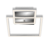 Lustra LED integrat Briloner Leuchen Frame Square, 19.6W, 1500 lumeni, lumina calda (3000K), dimmabil in trepte cu functie de memorie, 35.8x26cm, Argintiu