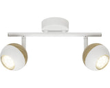 Sina Spoturi Scan Gu10 2x3w, Becuri Led Incluse, Alb/Lemn Natur