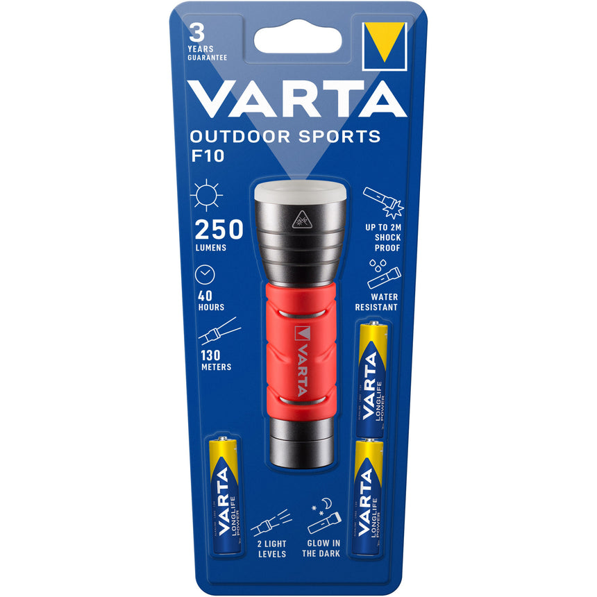 Lanterna LED Varta Outdoor Sports, 5W, 235 lm, 3AAA, Rosu
