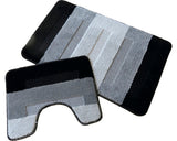 Set Covorase Baie Antiderapante Brize, 2 Piese, 50x80 cm, Negru