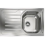 Chiuveta bucatarie Franke OLL 611 ST Dekor, 79x50cm, picurator stanga, include ventil de 3 1/2”, mastic si cleme de fixare, Inox