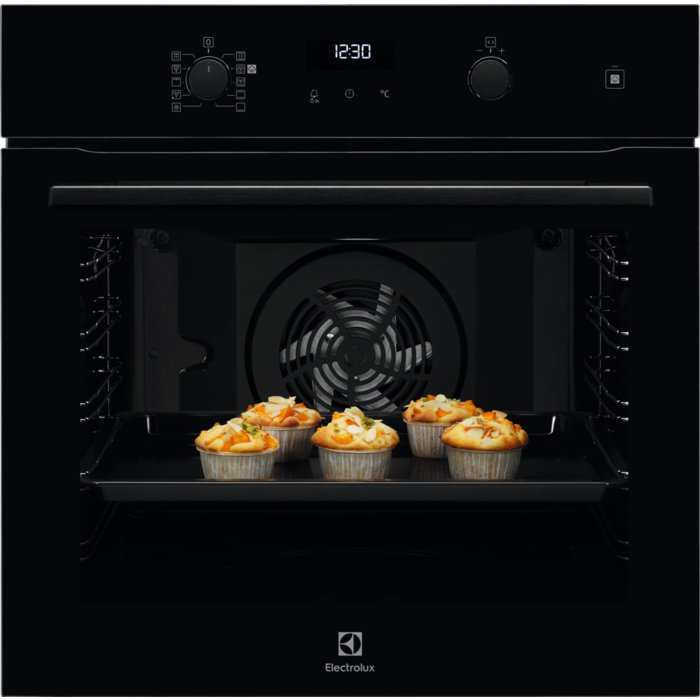 Cuptor incorporabil Electrolux EOD6P71Z, Electric, 72 l, Autocuratare pirolitica, SteamBake, Timer electronic, Grill, Clasa A+, Negru